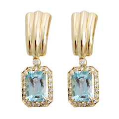 Earrings- Blue Topaz And Diamond