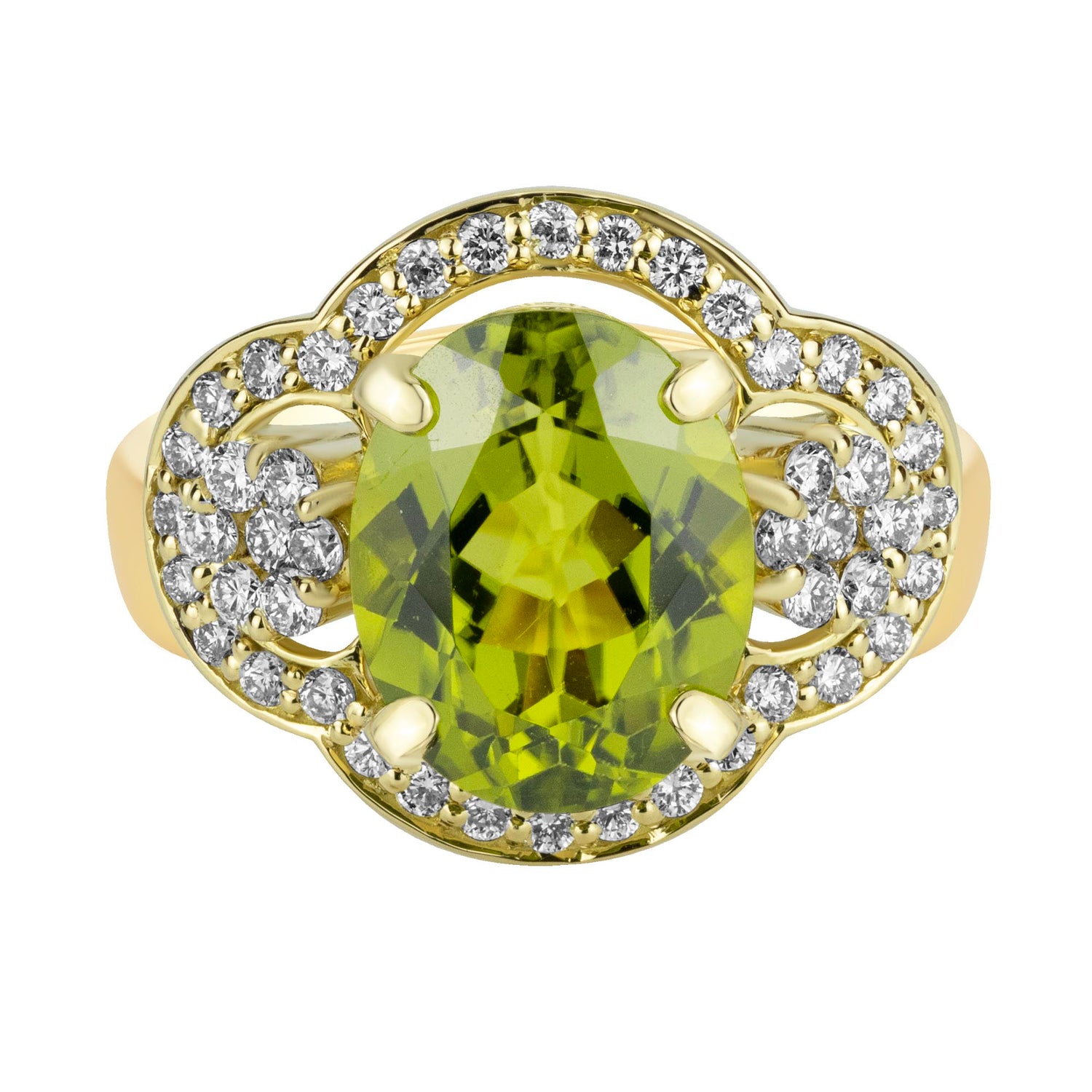 Ring - Peridot And Diamond (2371B) | Singhvi Jewels