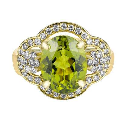 Ring - Peridot And Diamond (2371B) | Singhvi Jewels