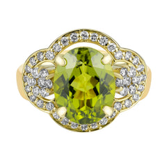 Ring - Peridot And Diamond