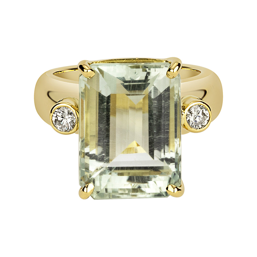Ring - Green Quartz And Diamond
