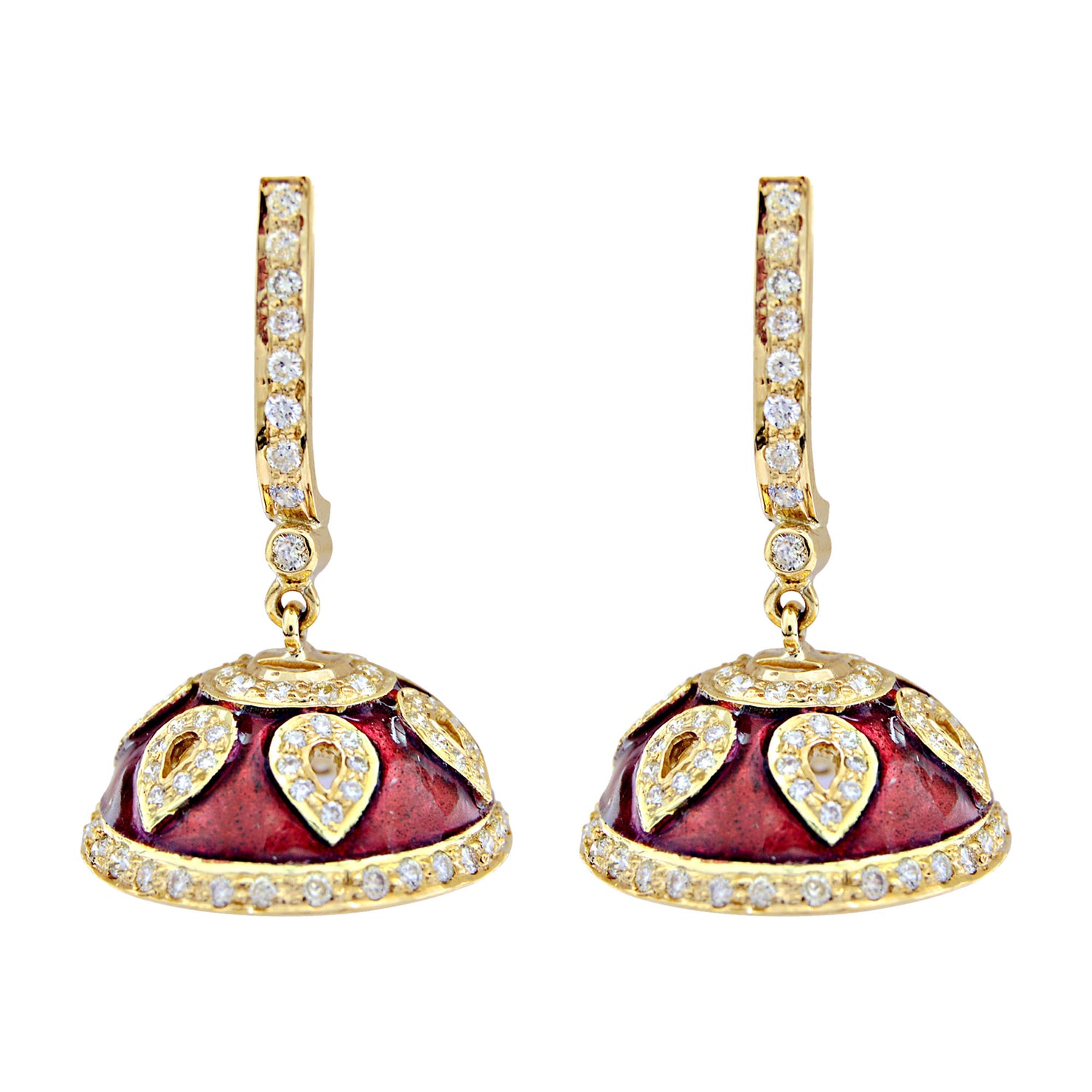 Earrings- Diamond (enamel) (2004D) | Singhvi Jewels