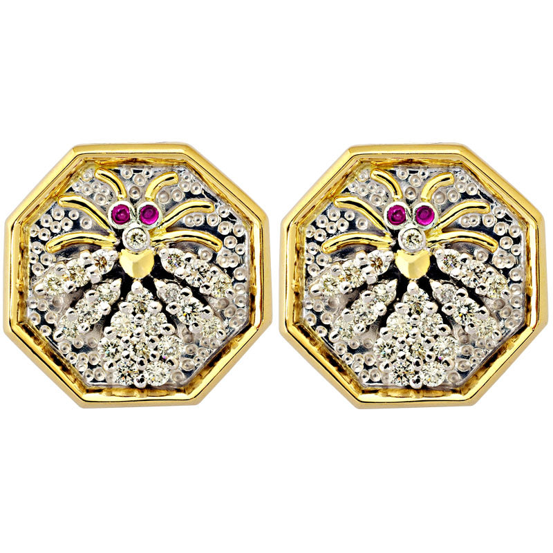 Earrings-Ruby and Diamond