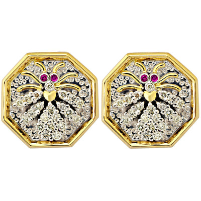 Earrings-Ruby and Diamond