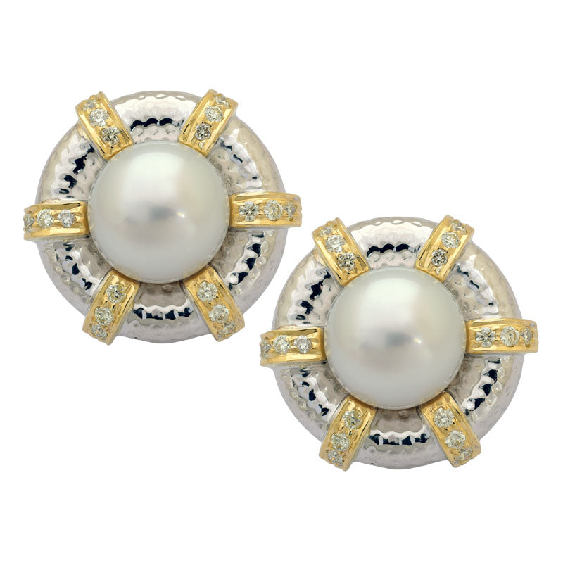 Earrings-South Sea Pearl and Diamond