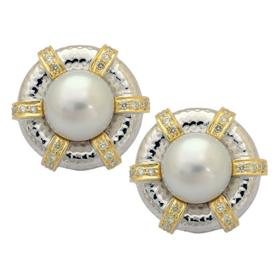 Earrings - South Sea Pearl And Diamond