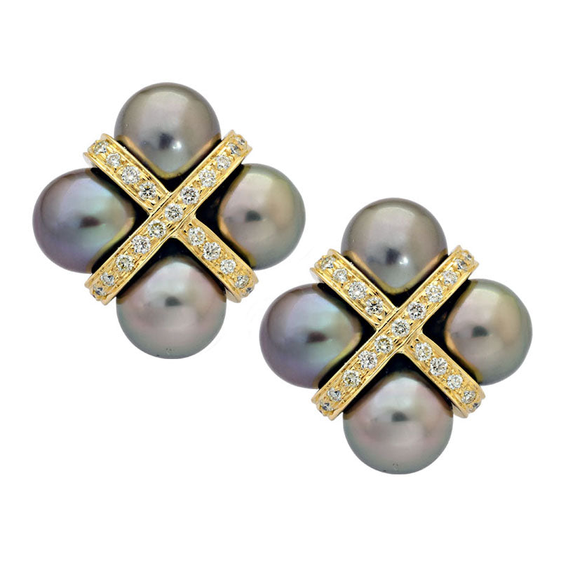 Earrings-South Sea Pearl and Diamond