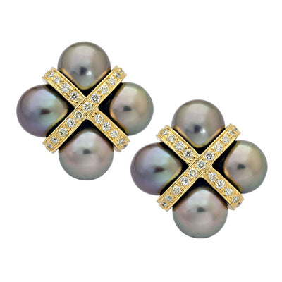 Earrings - South Sea Pearl And Diamond