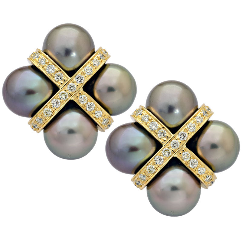 Earrings-South Sea Pearl and Diamond