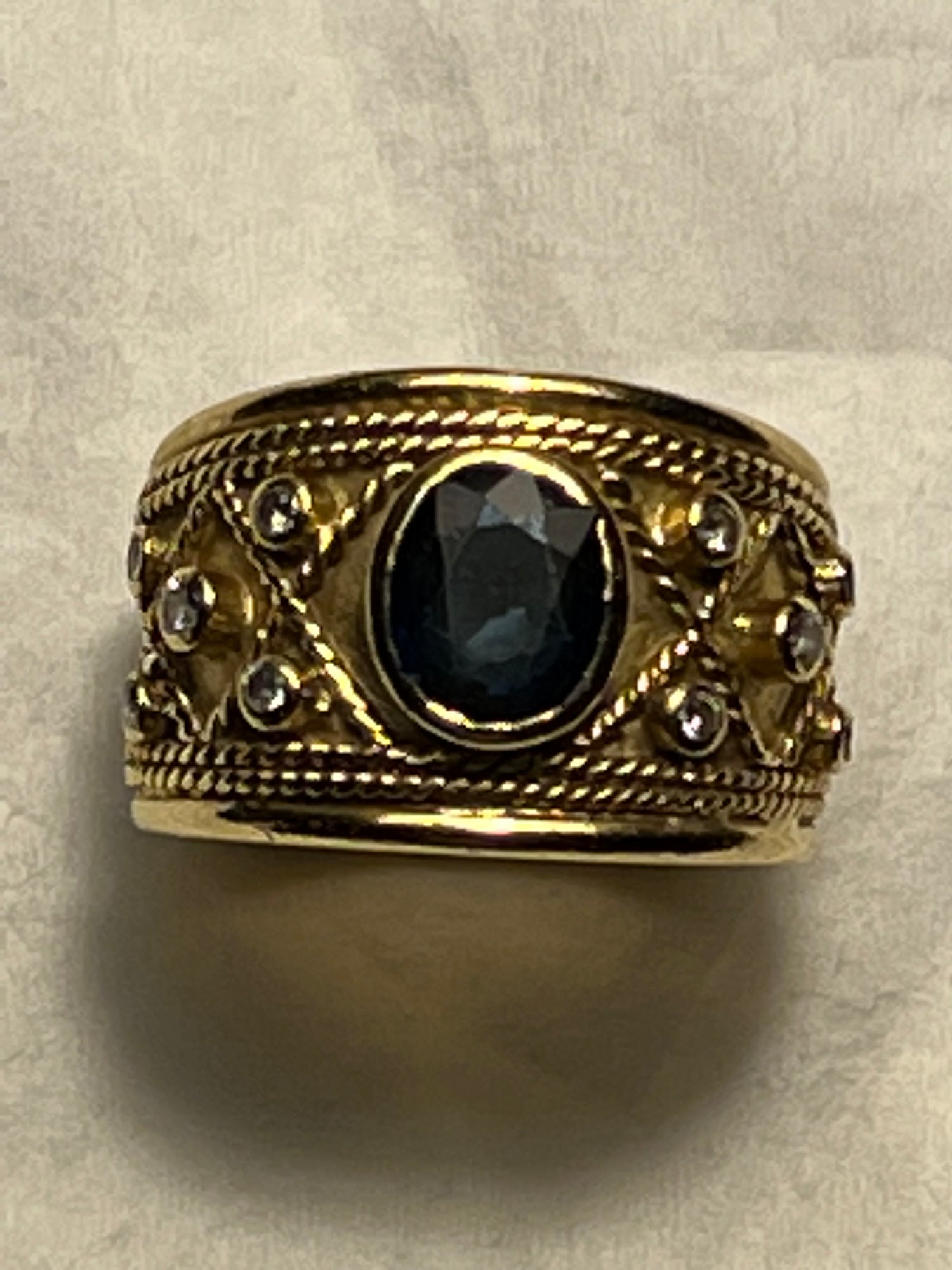 Repair - Ring - Blue Sapphire and Diamond | Singhvi Jewels