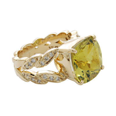 Ring - Lemon Quartz And Diamond