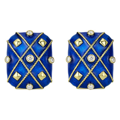 Earrings - Diamond (enamel) (1933M)