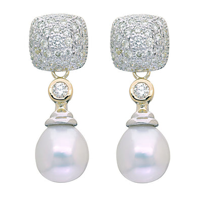 Earrings - South Sea Pearl And Diamond (2AM)