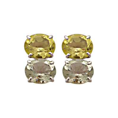 Earrings - Lemon Quartz And Green Quartz