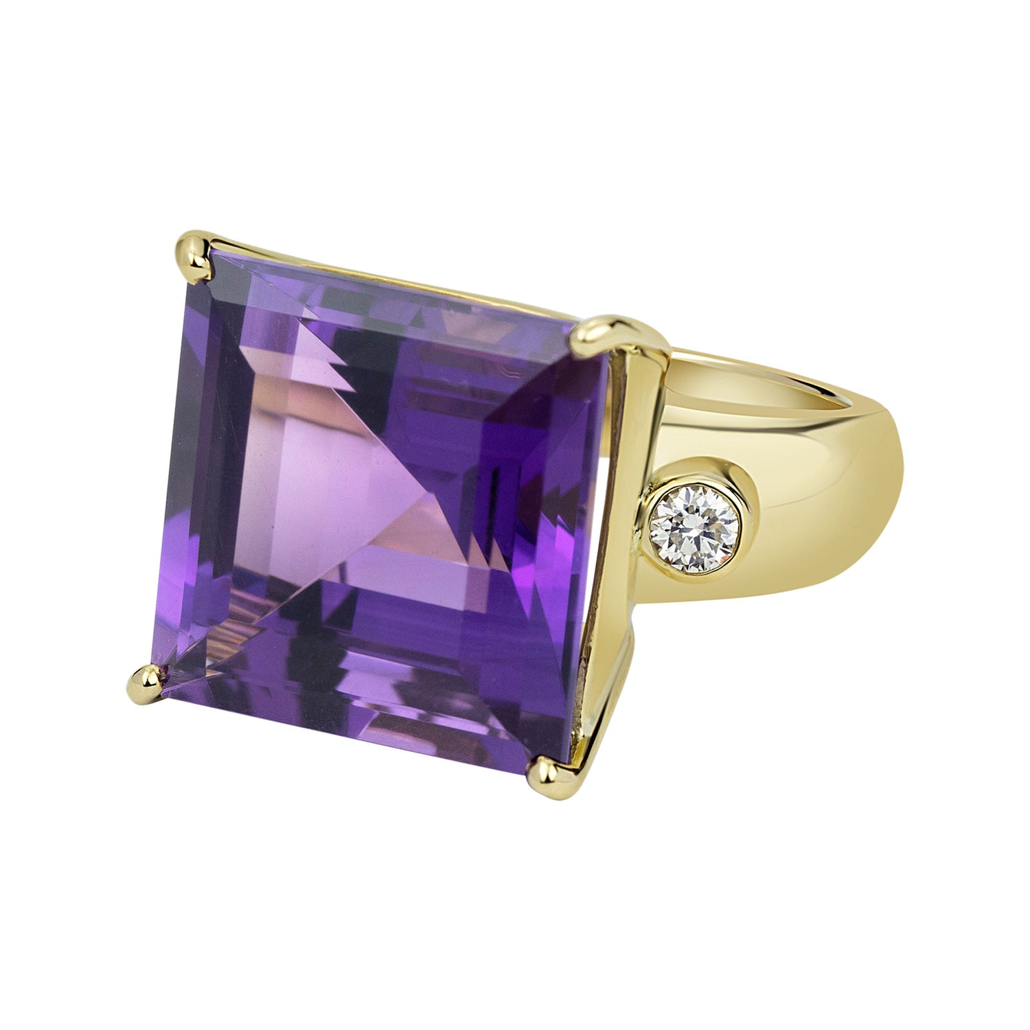 Ring - Amethyst And Diamond (2330C) | Singhvi Jewels