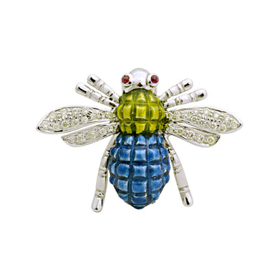Brooch - Ruby And Diamond (Enamel)