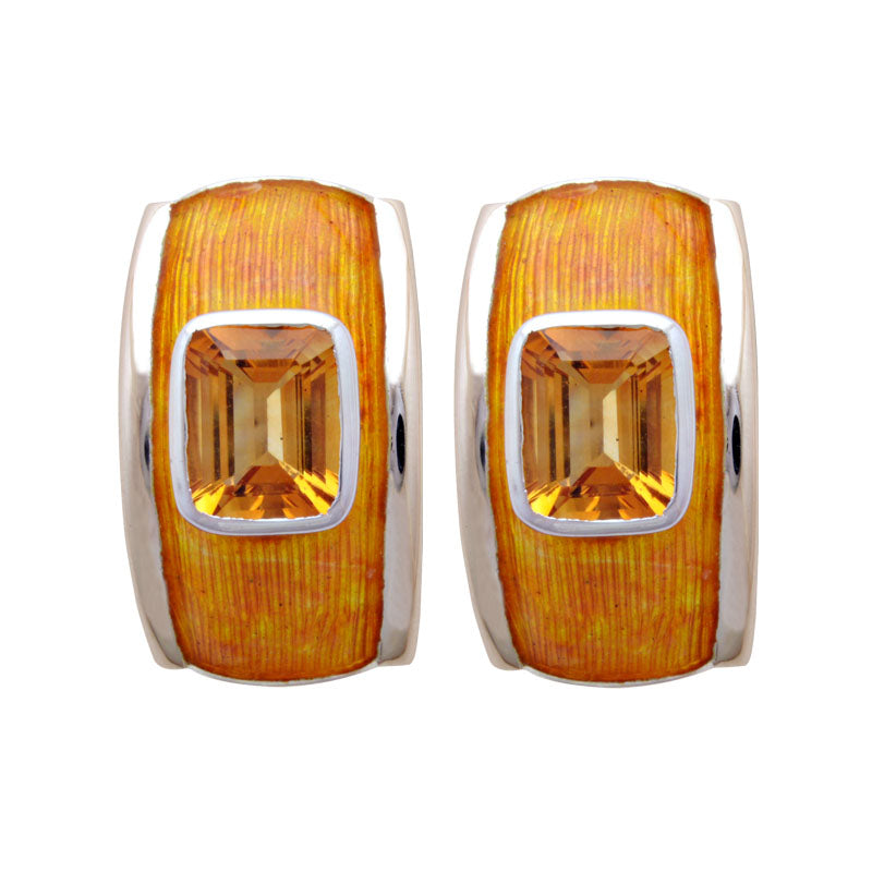 Earrings-Citrine (Enamel)
