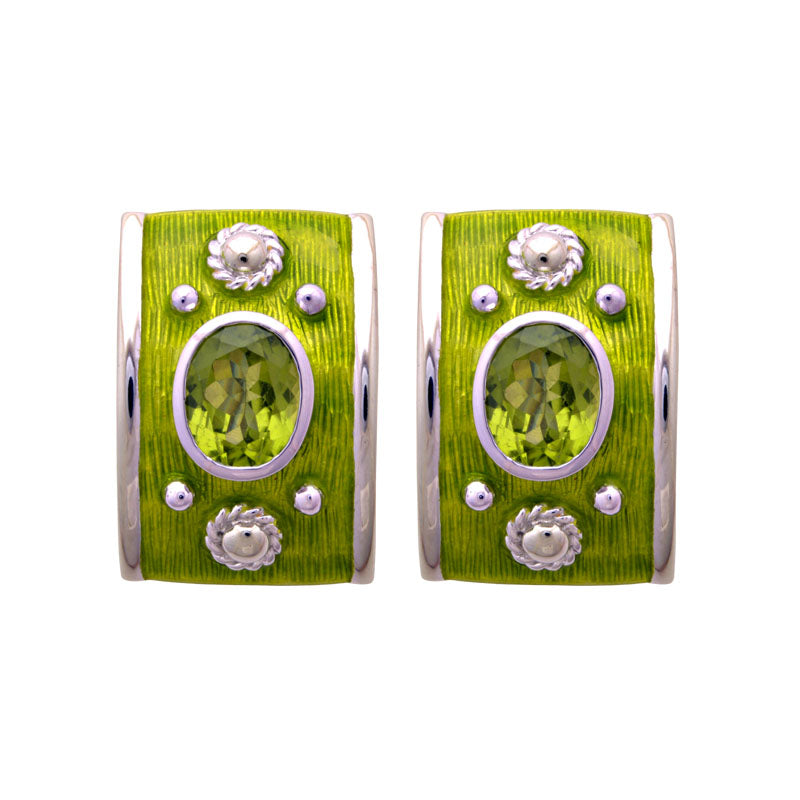 Earrings-Peridot (Enamel)