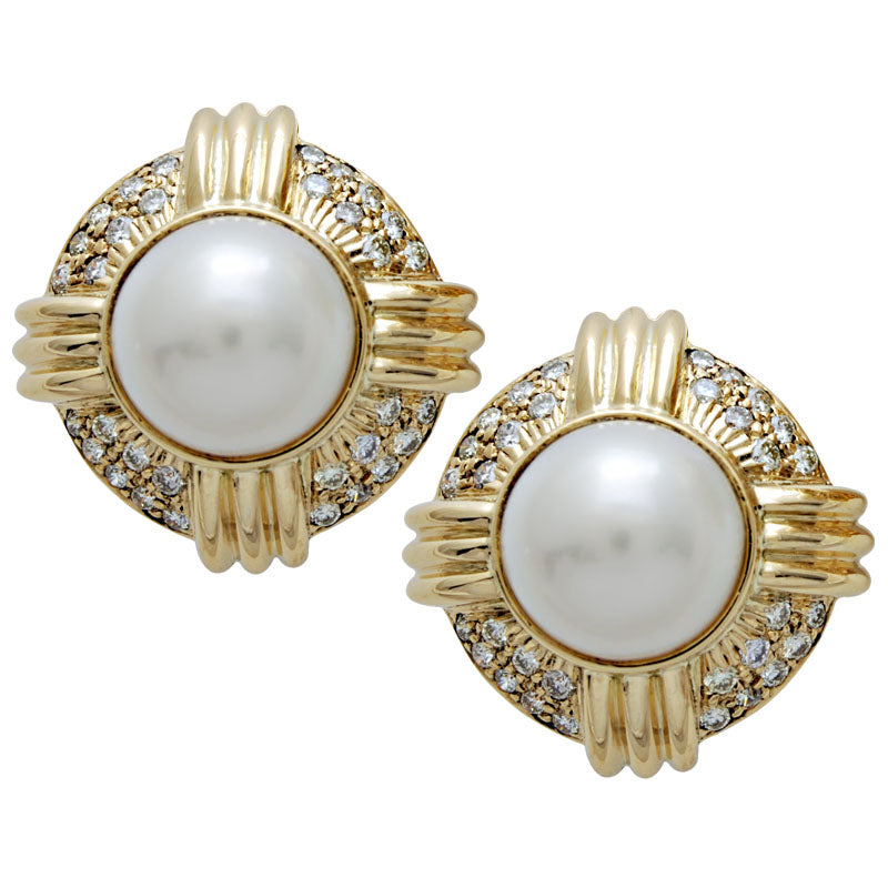 Earrings- Pearl And Diamond