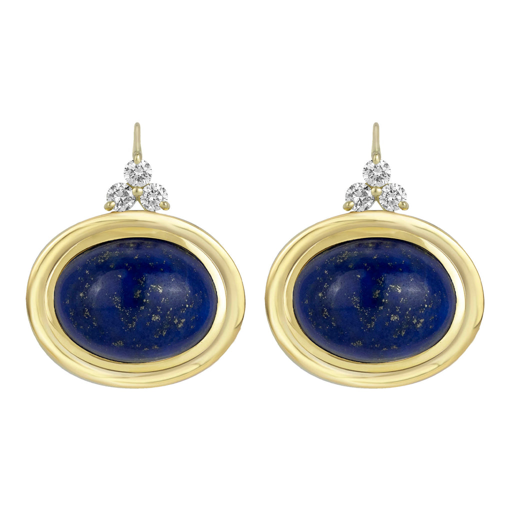 Earrings - Lapis Lazulli And Diamond