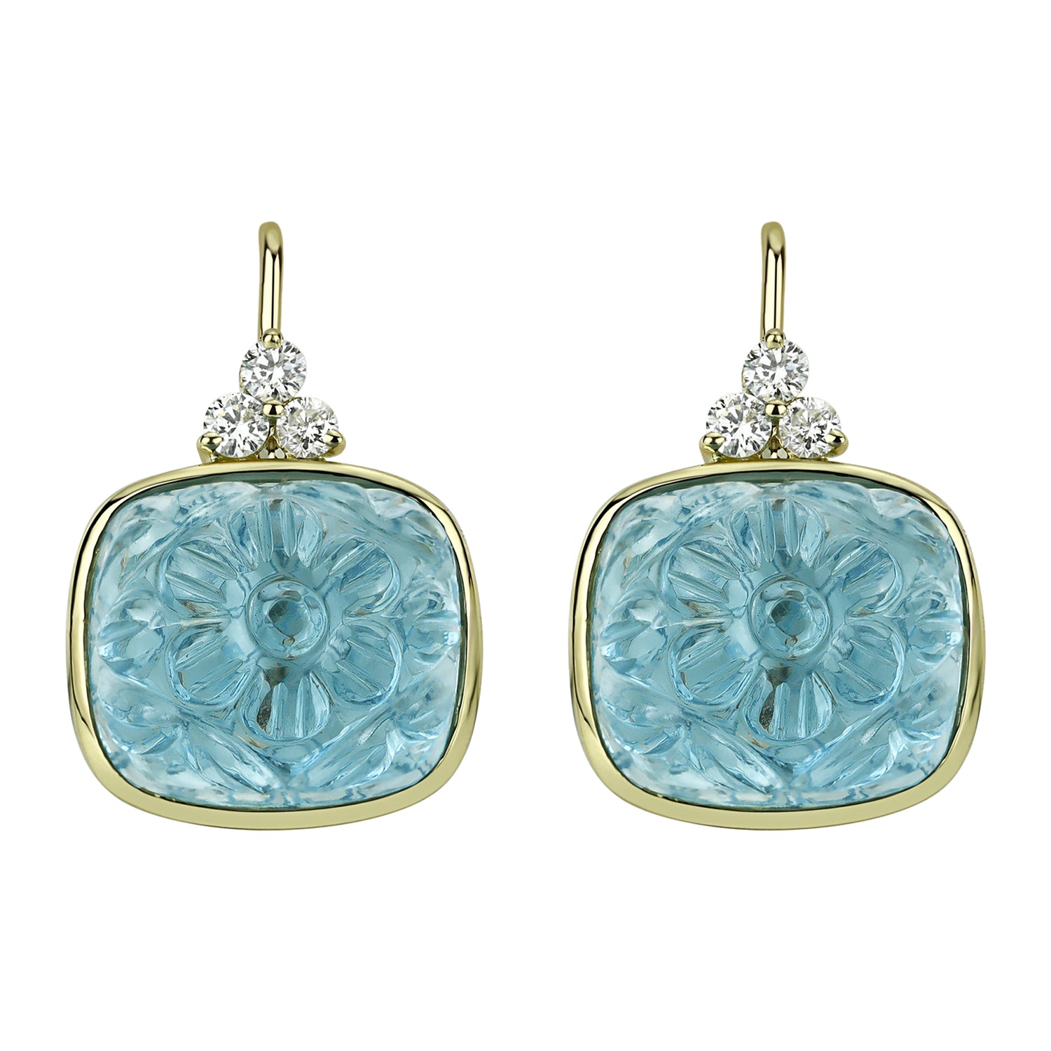 Earrings - Blue Topaz And Diamond (2306D) | Singhvi Jewels