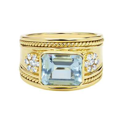 Ring - Aquamarine And Diamond (2330D)