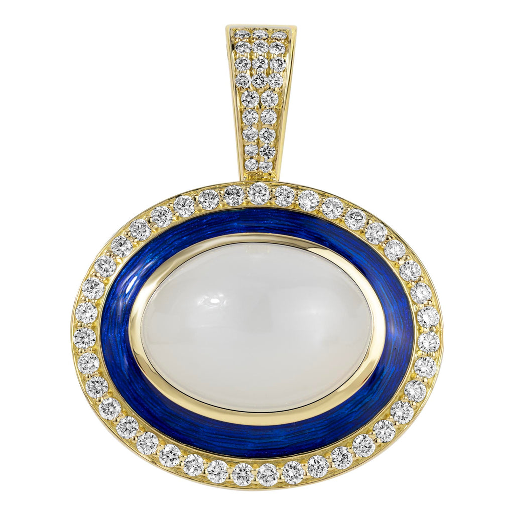 Pendant - Moonstone And Diamond (enamel)