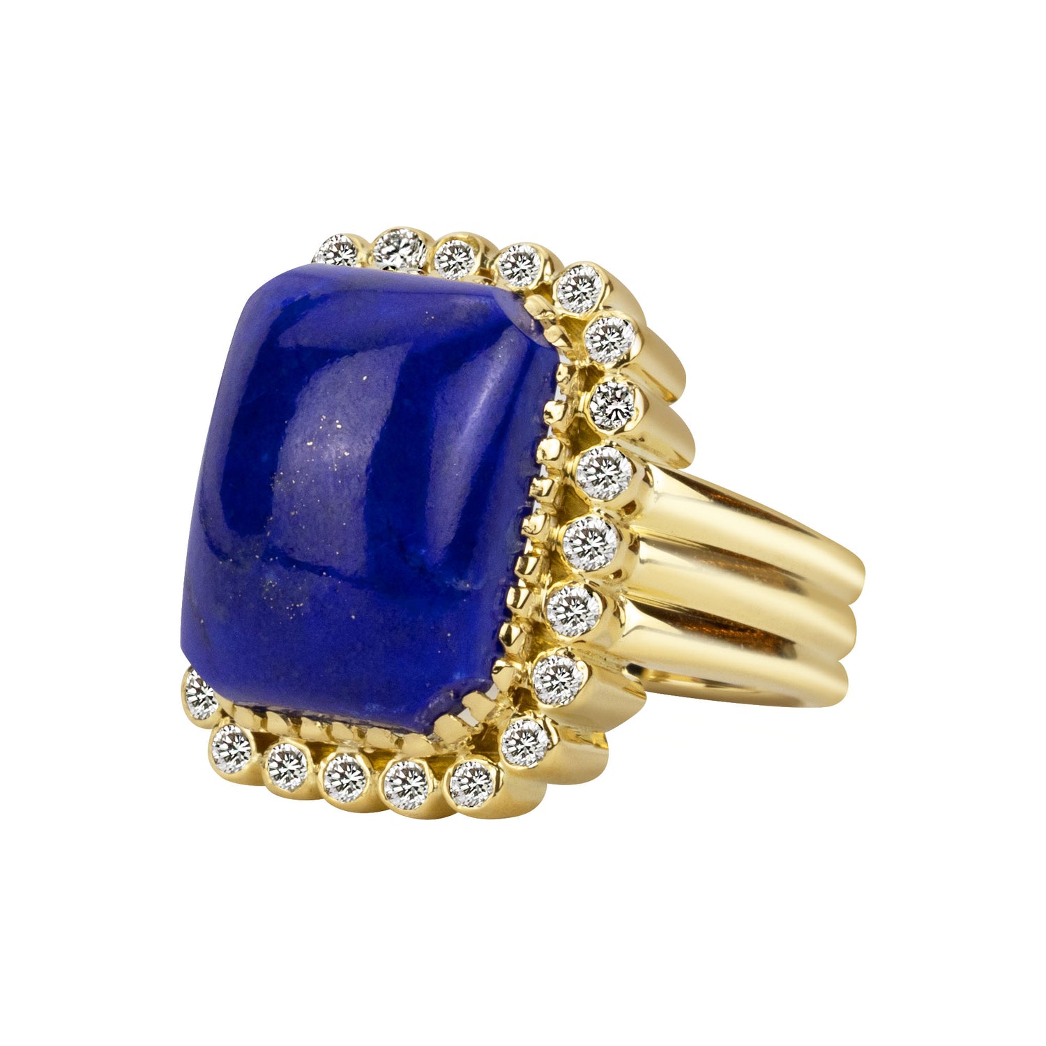 Ring - Lapis Lazuli &amp; Diamond (1630I) | Singhvi Jewels