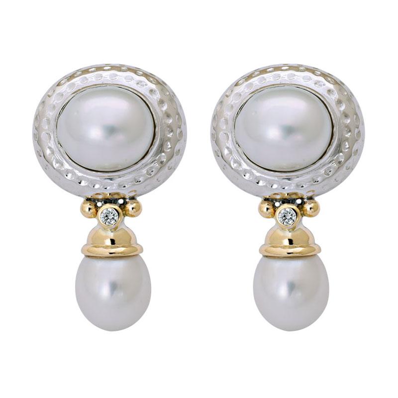 Earrings-South Sea Pearl and Diamond (8BM) | Singhvi Jewels