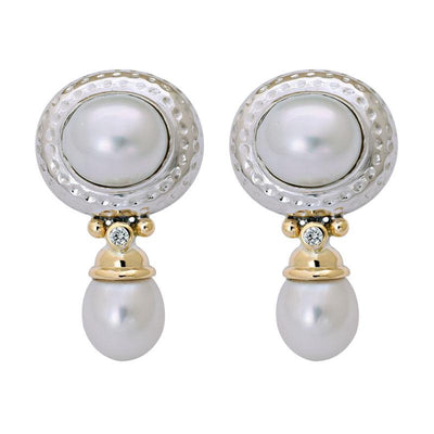 Earrings-South Sea Pearl and Diamond  (8BM)