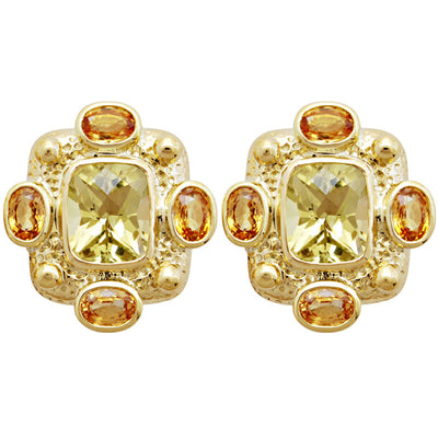 Earrings - Lemon Quartz & Yellow Sapphire (1723G)