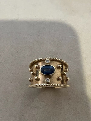 Repair - Ring - Blue Sapphire and Diamond (883H)