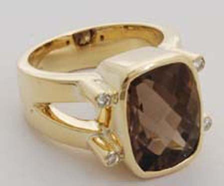 Repair - Ring - Smokey Quartz and Diamond (1459H) | Singhvi Jewels