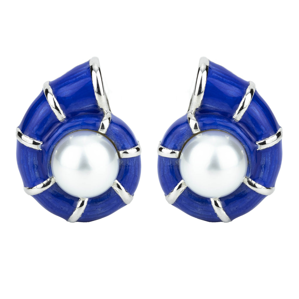 Earrings - South Sea Pearl (enamel)