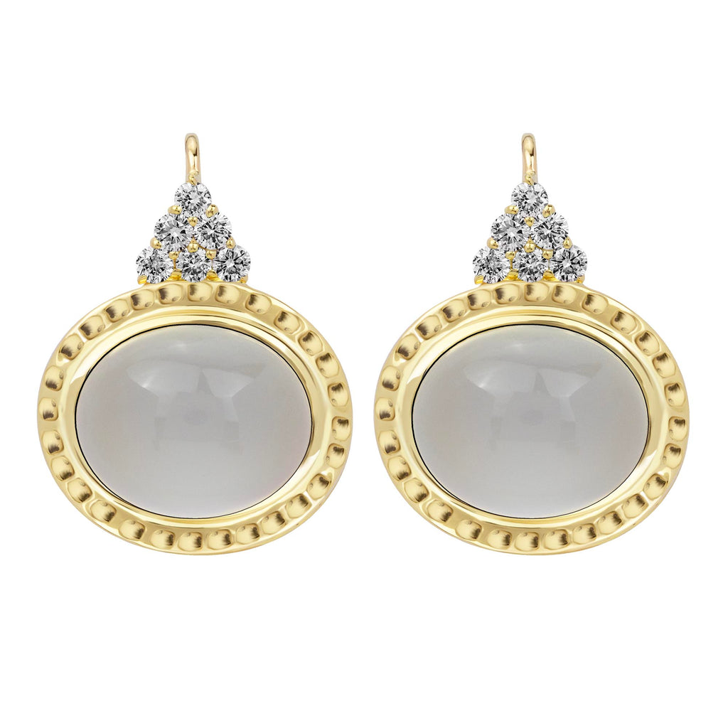 Earrings - Moonstone And Diamond