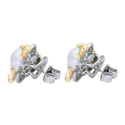 Earrings - Ruby, South Sea Pearl and Diamond | Singhvi Jewels
