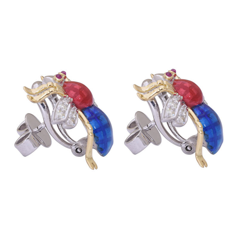 Earrings - Ruby and Diamond (Enamel) | Singhvi Jewels