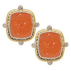 Earrings-Cornelian and Diamond