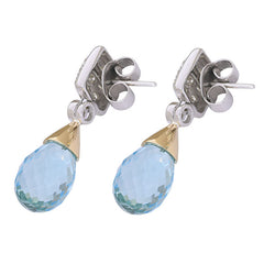 Earrings-Blue Topaz and Diamond
