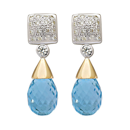 Earrings - Blue Topaz and Diamond | Singhvi Jewels