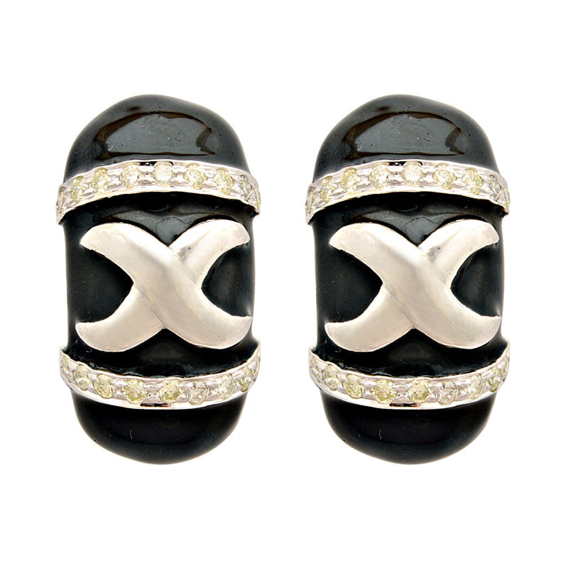 Earrings-Diamond (Enamel)