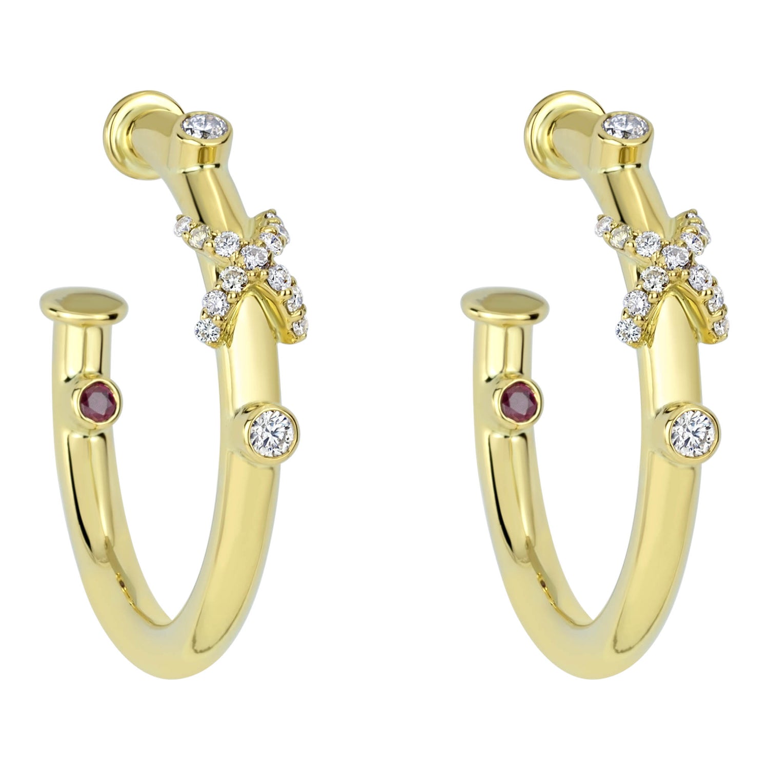 Earrings - Diamond &amp; Ruby (2307D) | Singhvi Jewels