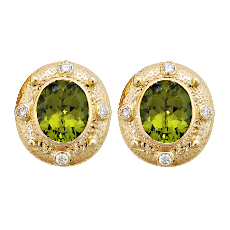 Earrings - Peridot and Diamond | Singhvi Jewels