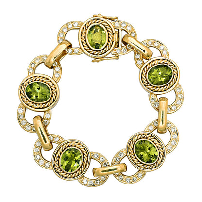 Bracelet- Peridot And Diamond (1153B) | Singhvi Jewels