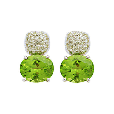 Earrings - Diamond And Peridot