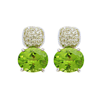 Earrings- Diamond And Peridot (112HS)