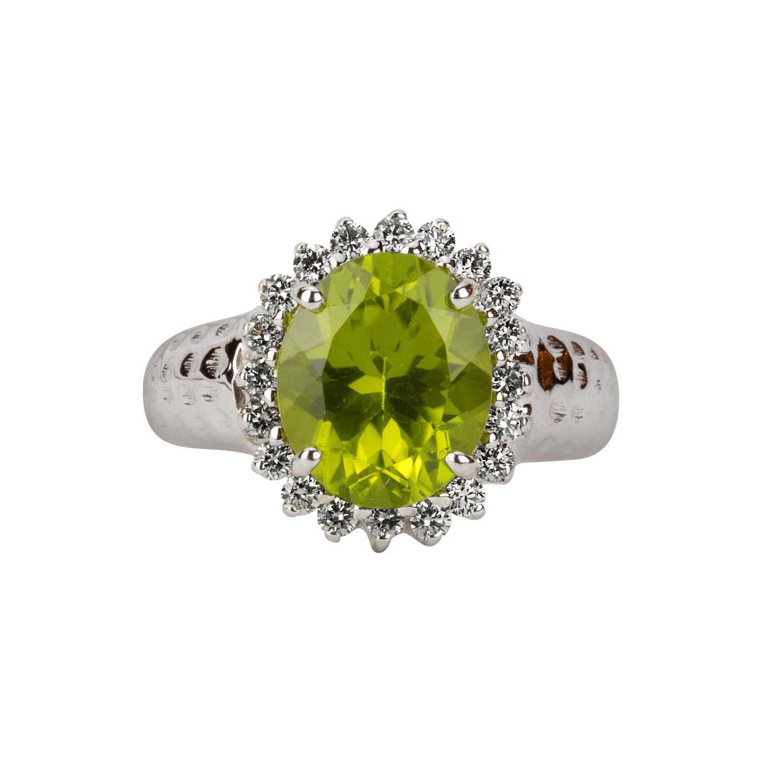 Ring- Peridot And Diamond (193FS) | Singhvi Jewels