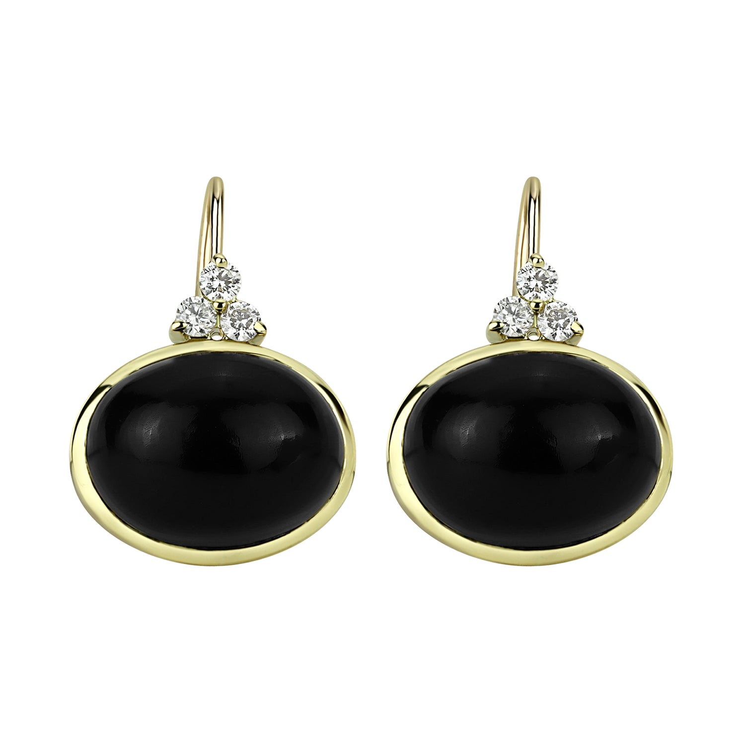 Earrings - Black Onyx And Diamond (2306F) | Singhvi Jewels