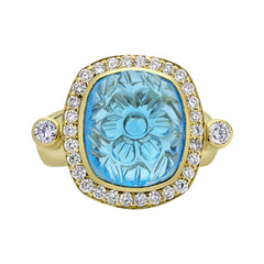 Ring - Blue Topaz And Diamond