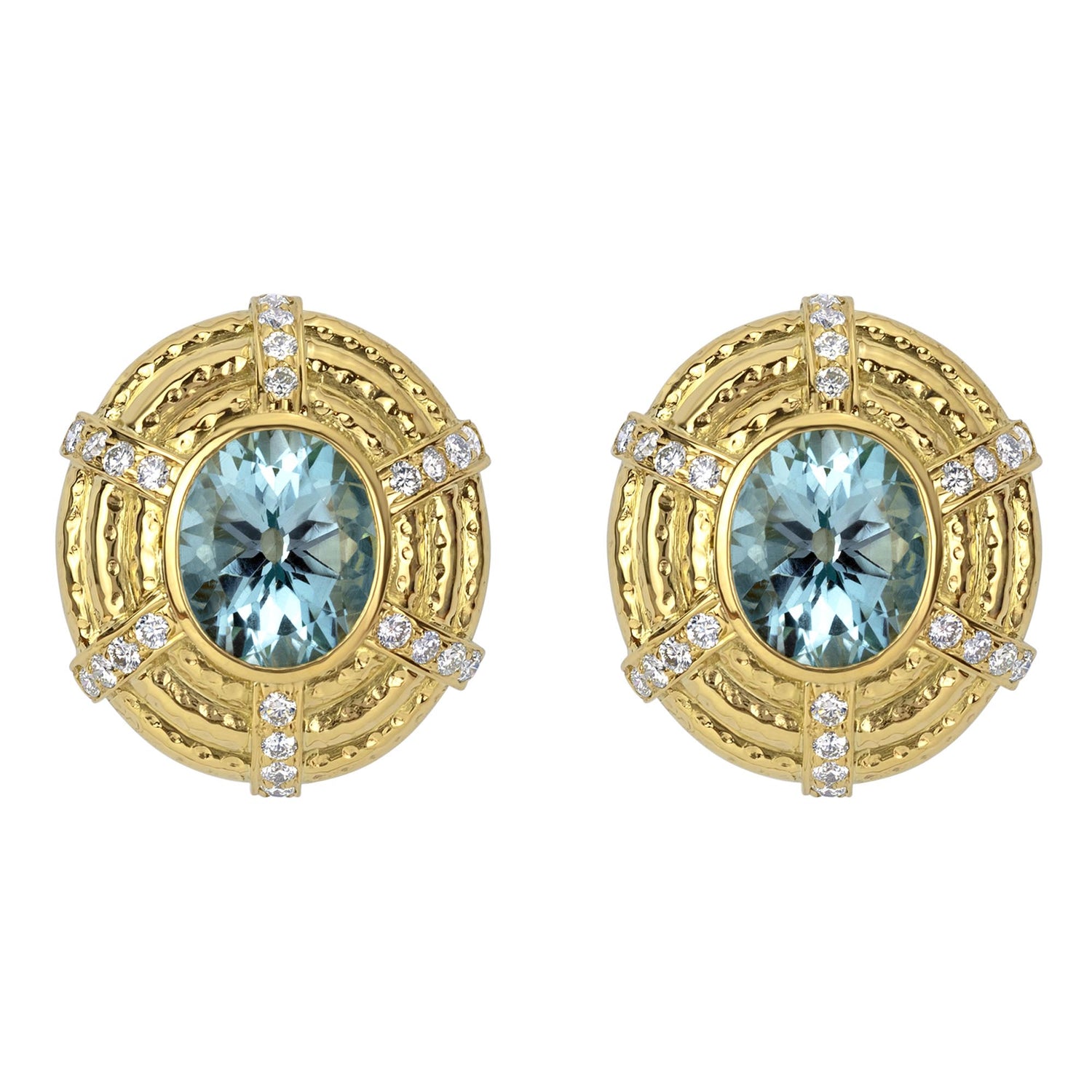 Earrings- Blue Topaz And Diamond (1564G) | Singhvi Jewels